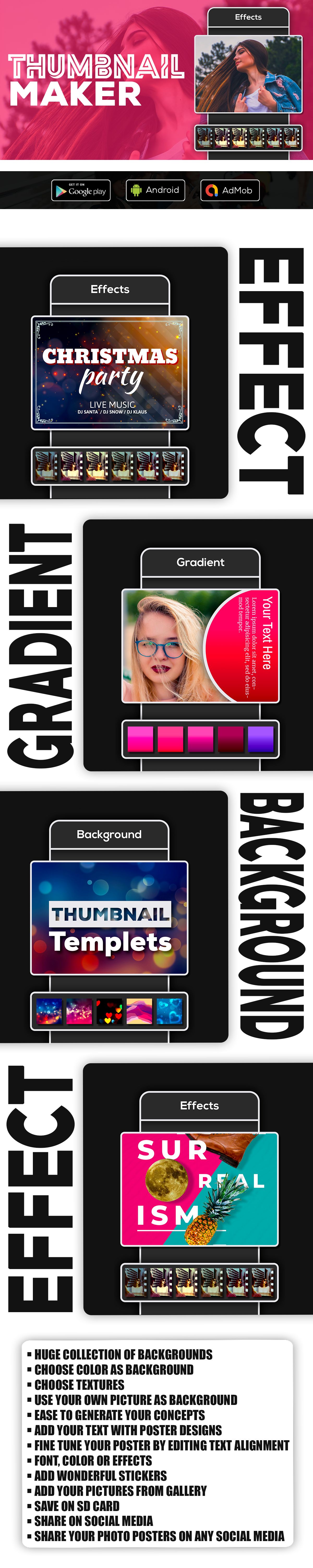 Ultimate Thumbnail Maker - Full Android code with Admob ads | Fb Ads - 1